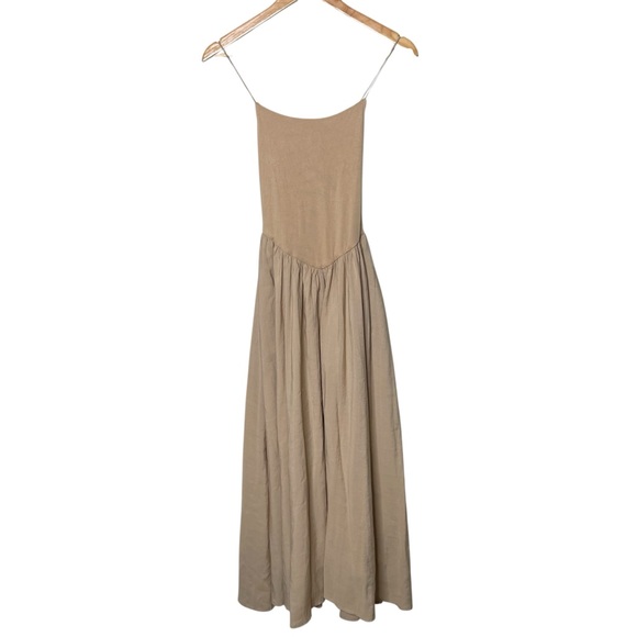 Commense Open Back Midi Tank Dress Apricot Beige - Picture 11 of 13
